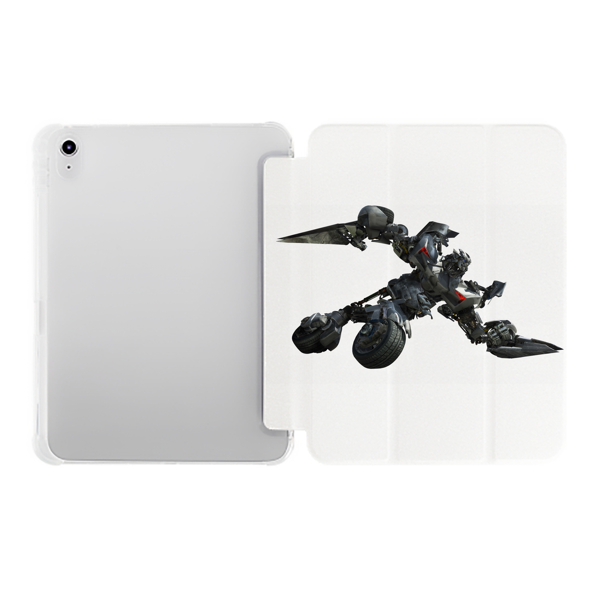 （画像用） Transformers トランスフォーマー IPad ケース ペン収納付き 三つ折りスタンド PUレザー×シリコン 対応機種9.5/10.5/10.9インチ